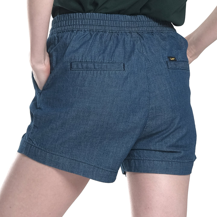WOMENS CHAMBRAY EASY SHORTS IN INDIGO