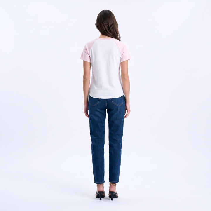 LEE LADIES FITTED SEMI CROPPED ROUNDNECK TEE