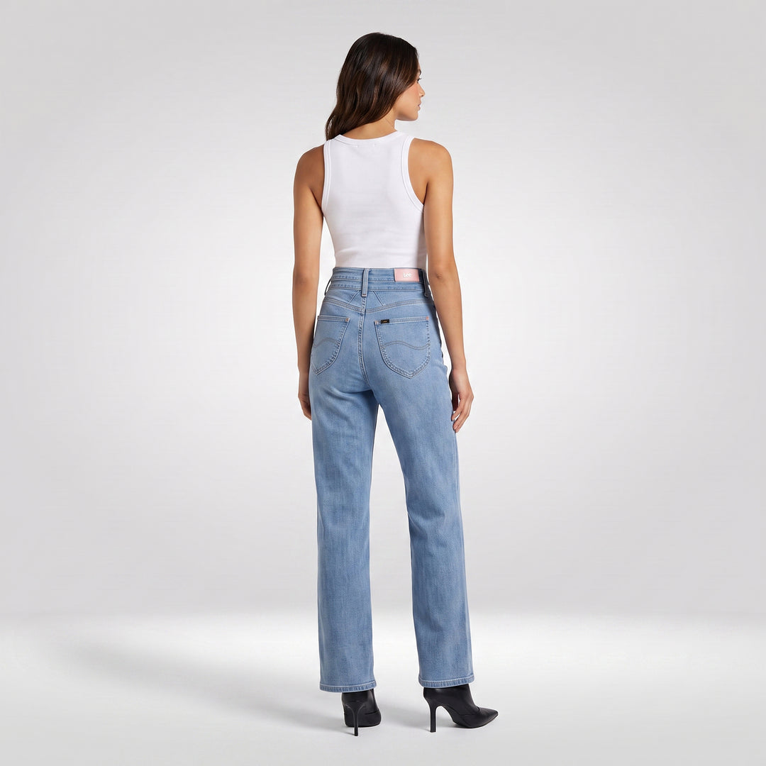 LEE LADIES FLARE DENIM JEANS IN SOFT BLUE