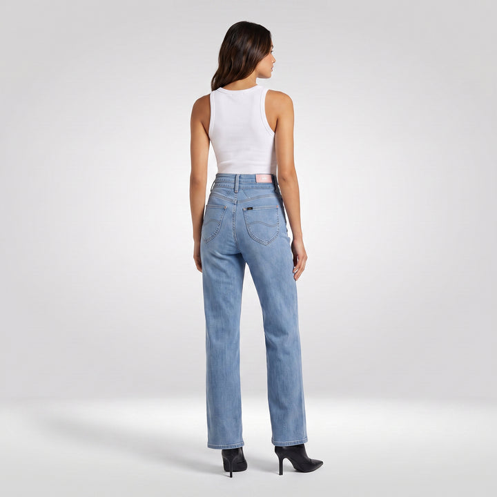 LEE LADIES FLARE DENIM JEANS IN SOFT BLUE