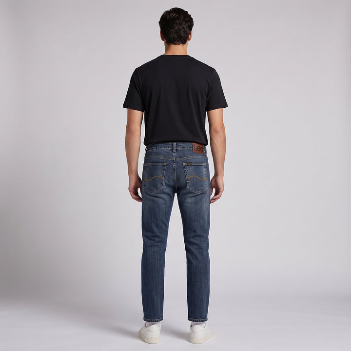LEE MENS SLIM TAPERED DENIM JEANS IN RUSTY RIVET 28" INSEAM