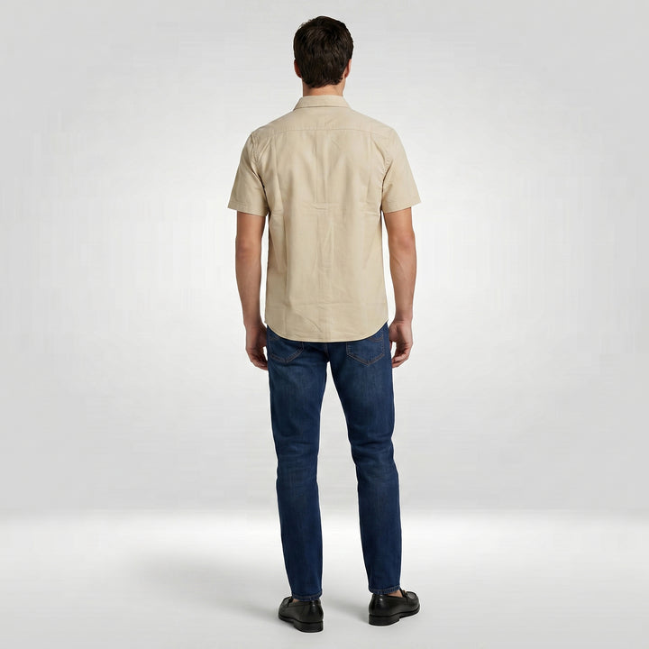 Lee Men's Button-Down Woven Polo with Functional Pocket
