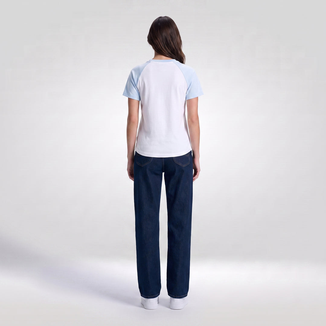 LEE LADIES FITTED SEMI CROPPED ROUNDNECK TEE