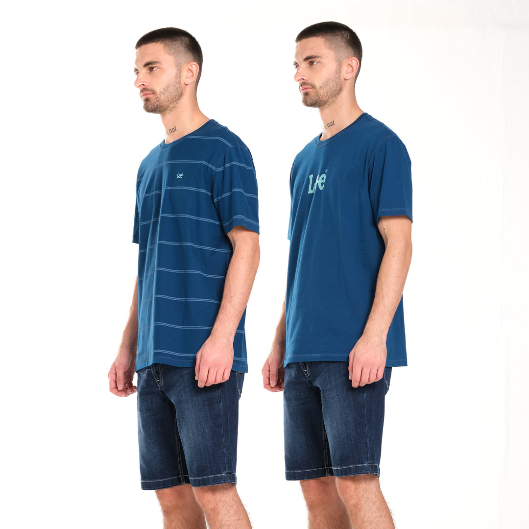 MENS REVERSIBLE STRIPES LOGO TEE