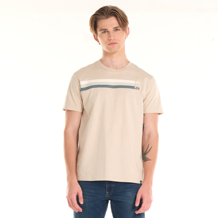 MENS LOGO TEE WITH TWO-LINE ACCENT