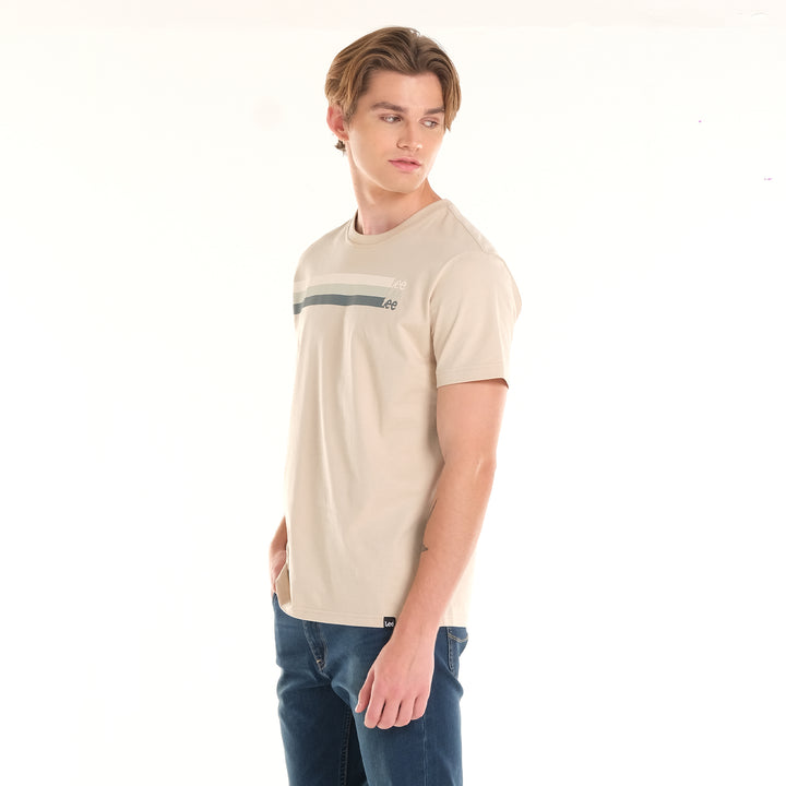 MENS LOGO TEE WITH TWO-LINE ACCENT