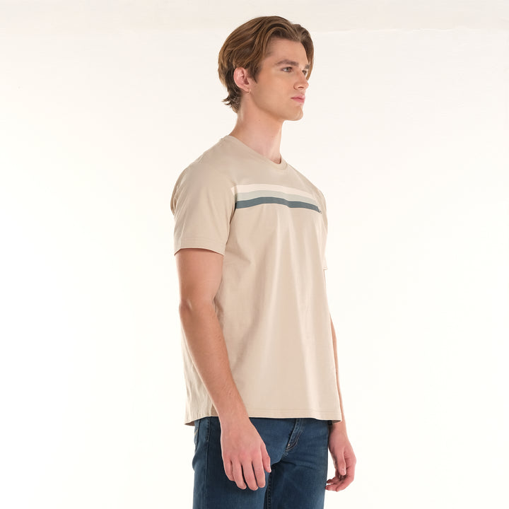 MENS LOGO TEE WITH TWO-LINE ACCENT