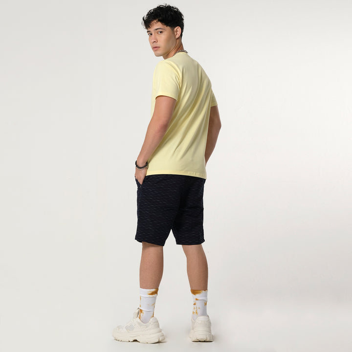 MENS PRINTED LOGO TEE IN MELLOW YELLOW