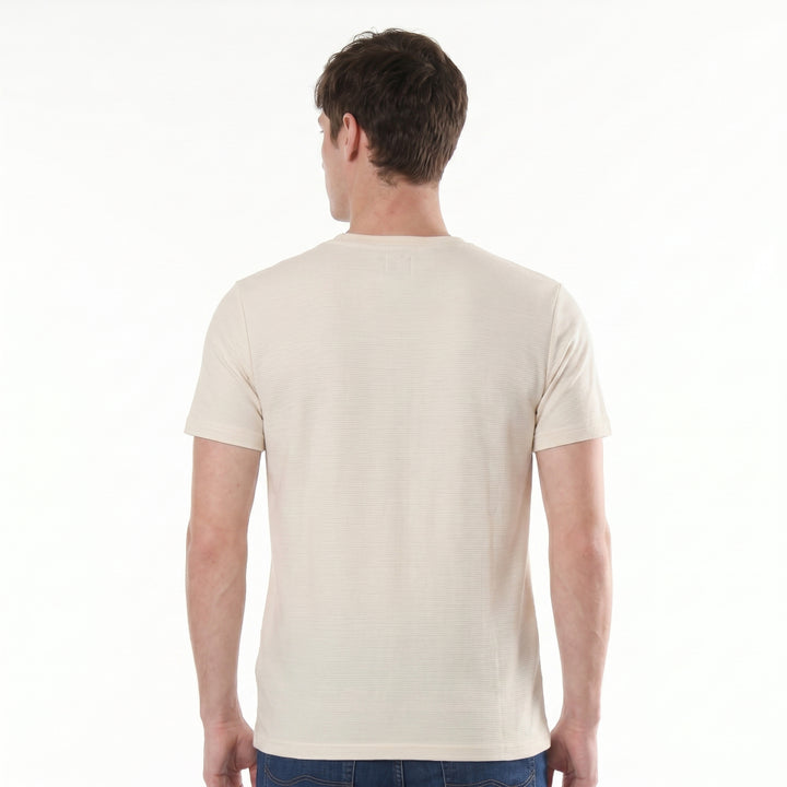 Lee Men's Missed Lycra Round Neck T-shirt With High Density Logo Print