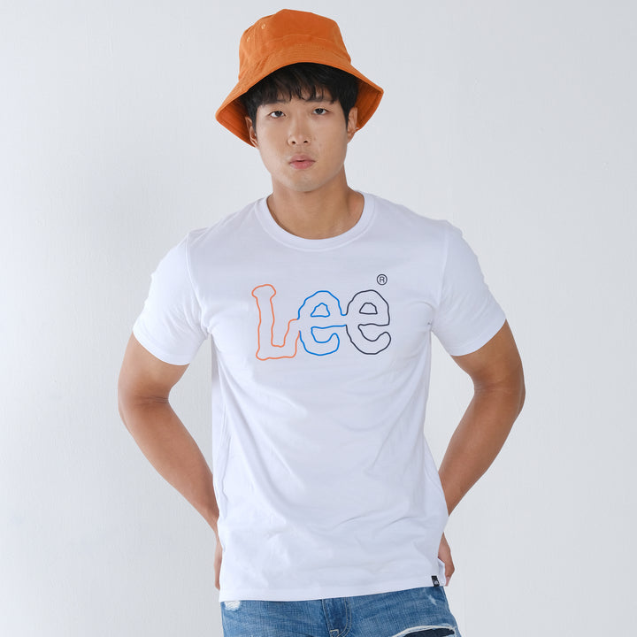 MENS MULTICOLORED OUTLINE LOGO TEE