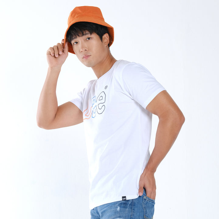 MENS MULTICOLORED OUTLINE LOGO TEE