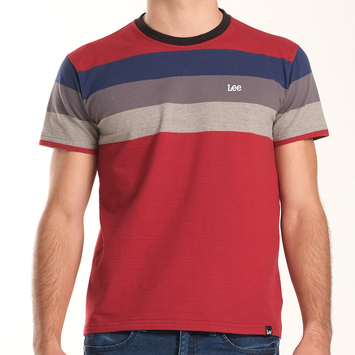 MENS MULTI-COLORED SHIRT IN CINNAMON RED