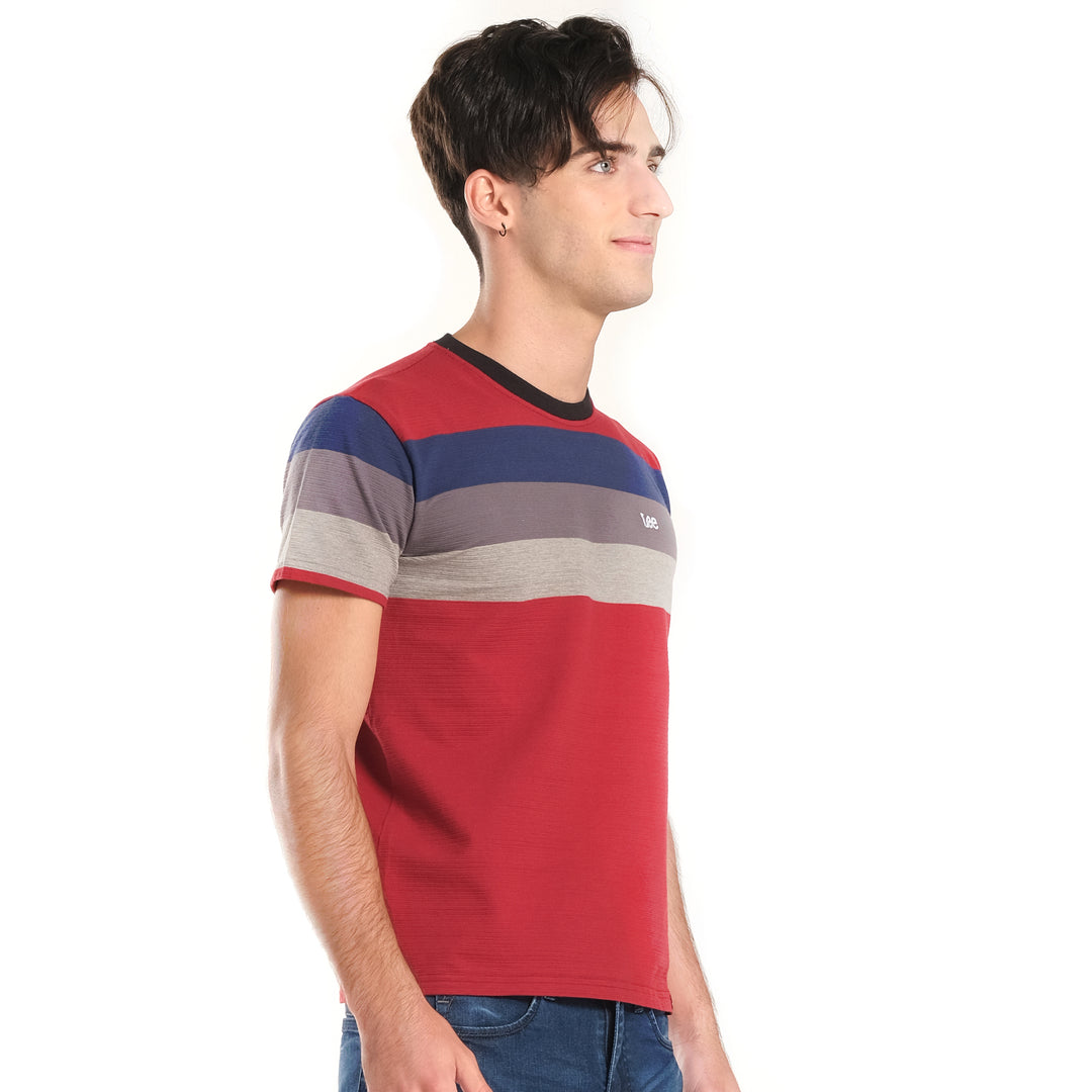 MENS MULTI-COLORED SHIRT IN CINNAMON RED