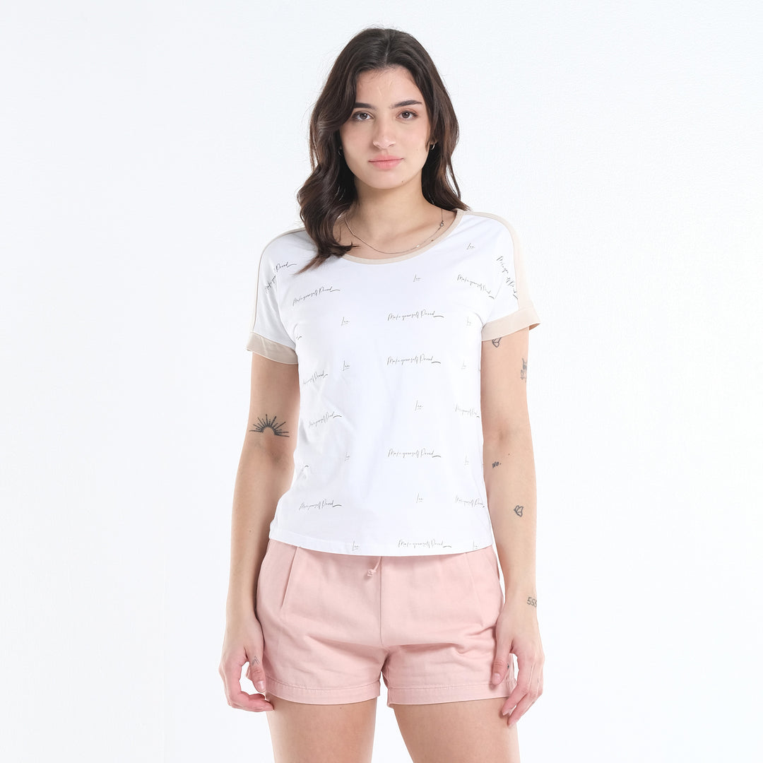LEE LADIES CONTRAST COMBINATION TEE