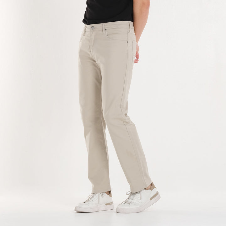 LEE MEN'S BROOKLYN STRAIGHT COLORED PANTS - BEIGE MID-RISE PANTS