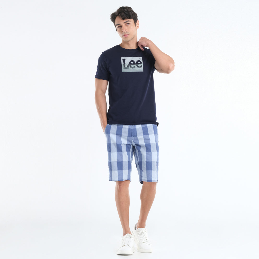 LEE MEN'S CHECKERED CHINO SHORTS