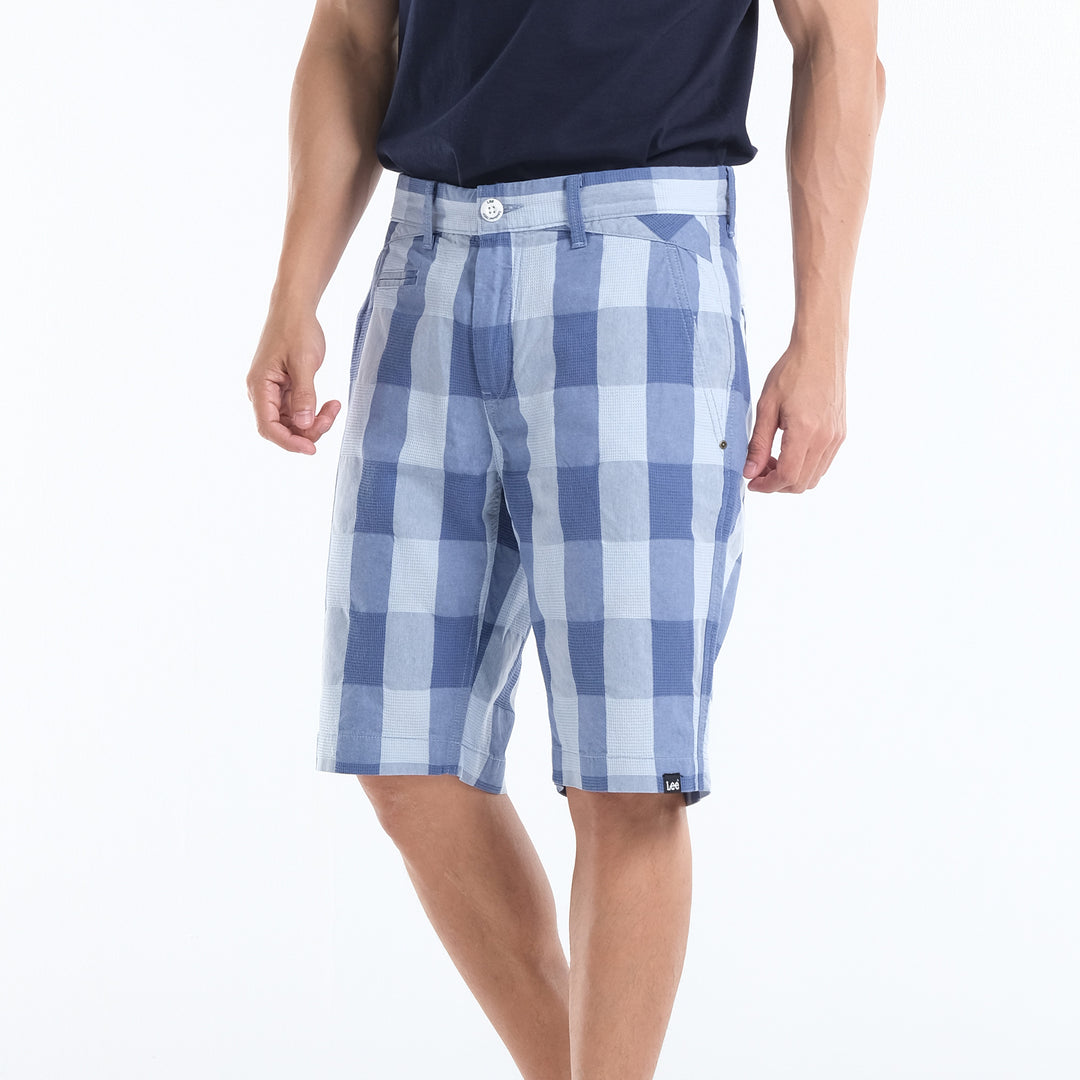 LEE MEN'S CHECKERED CHINO SHORTS