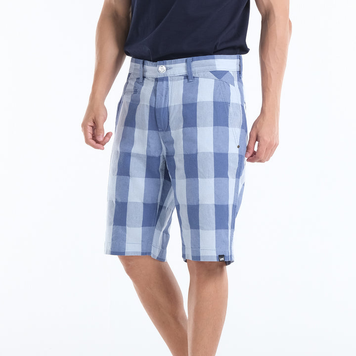 LEE MEN'S CHECKERED CHINO SHORTS