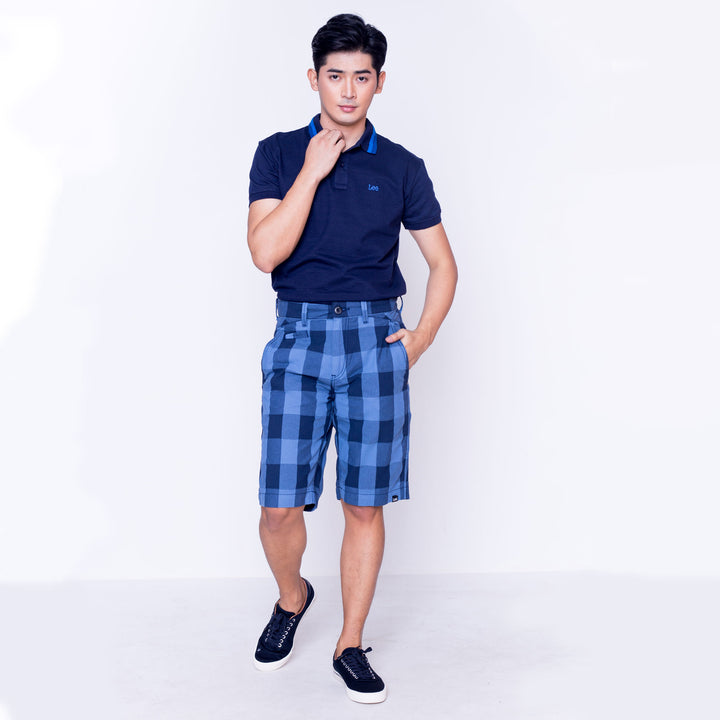 LEE MEN'S CHECKERED CHINO SHORTS