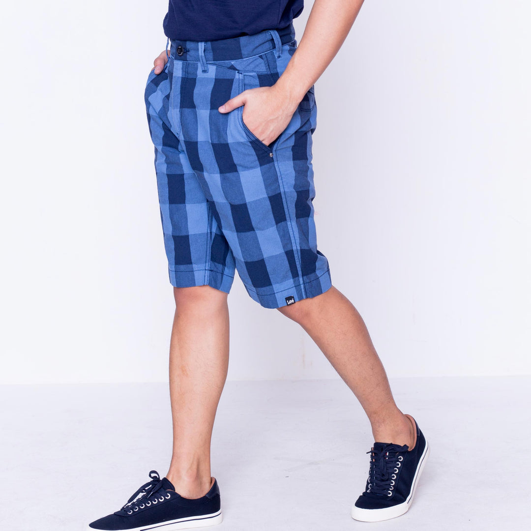 LEE MEN'S CHECKERED CHINO SHORTS