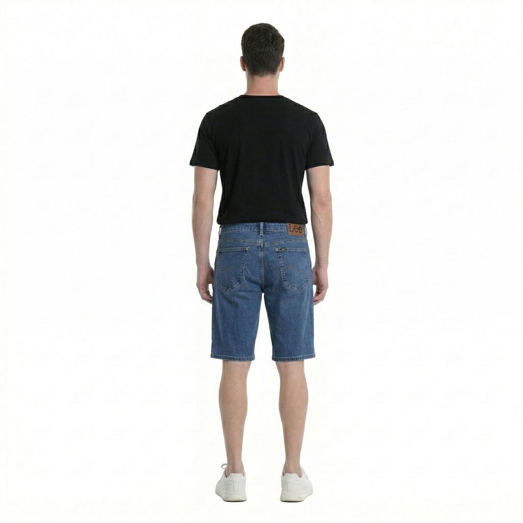 Lee Mens Denim Shorts in Blue Dog
