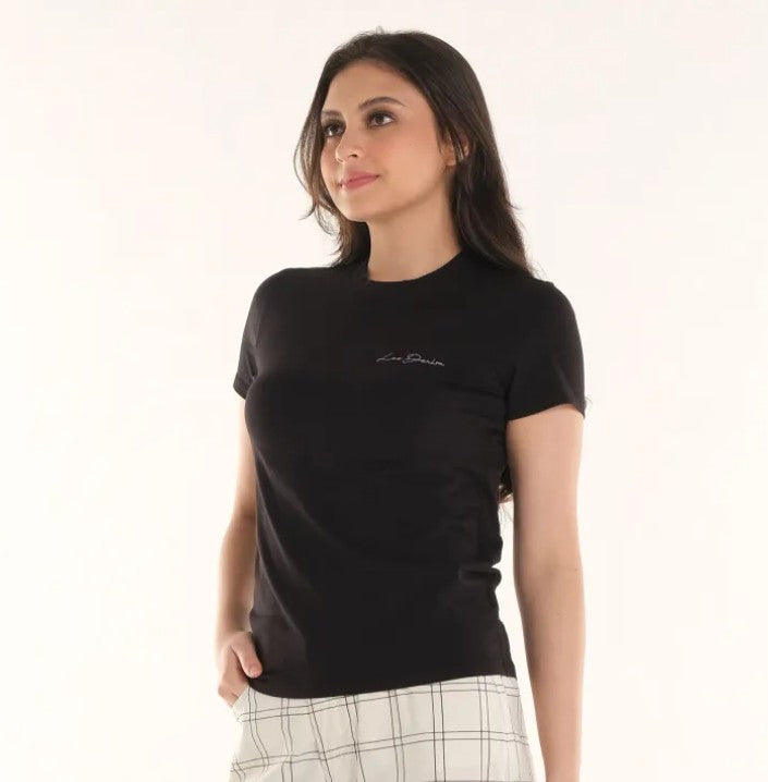 LEE LADIES HIGH-NECK SCRIPT LOGO TEE