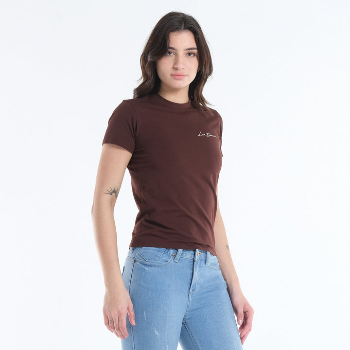LEE LADIES HIGH-NECK SCRIPT LOGO TEE