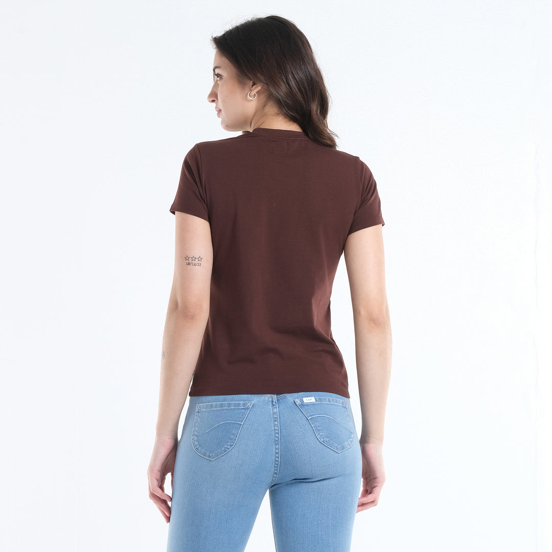 LEE LADIES HIGH-NECK SCRIPT LOGO TEE