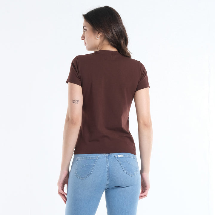 LEE LADIES HIGH-NECK SCRIPT LOGO TEE