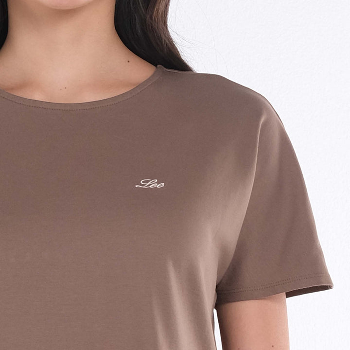 LEE LADIES LOGO SCRIPT LOOSE TOP WITH SIDE SLIT