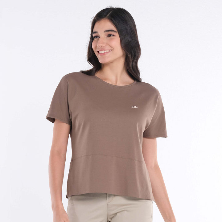 LEE LADIES LOGO SCRIPT LOOSE TOP WITH SIDE SLIT