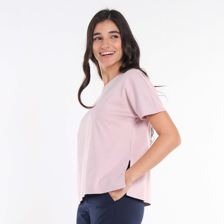 LEE LADIES LOGO SCRIPT LOOSE TOP WITH SIDE SLIT