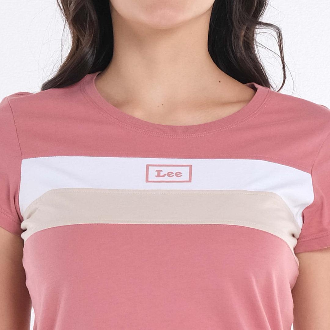 LEE LADIES ROUND NECK PANEL TEE
