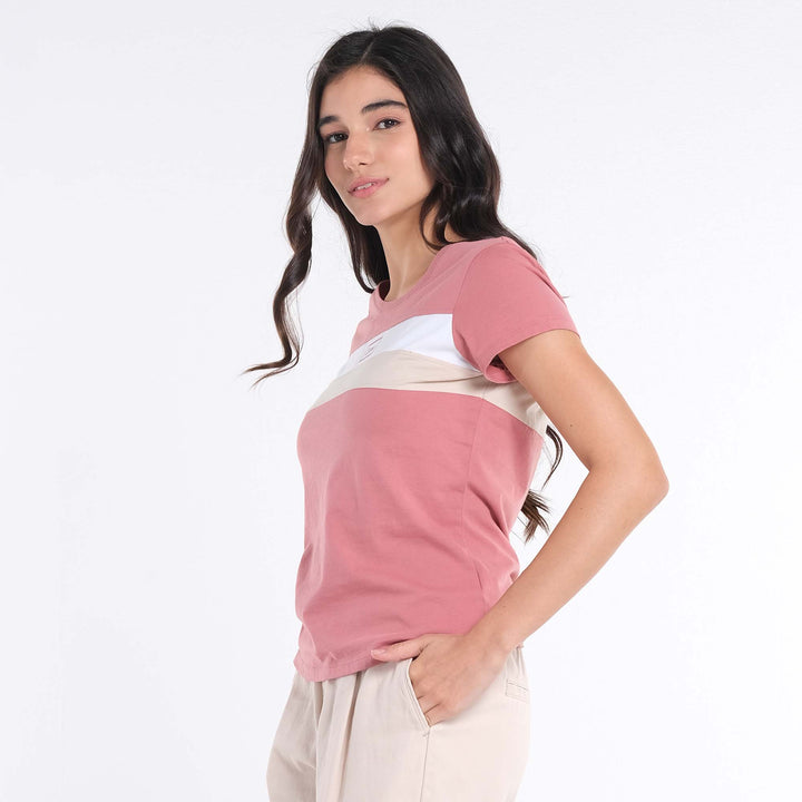 LEE LADIES ROUND NECK PANEL TEE