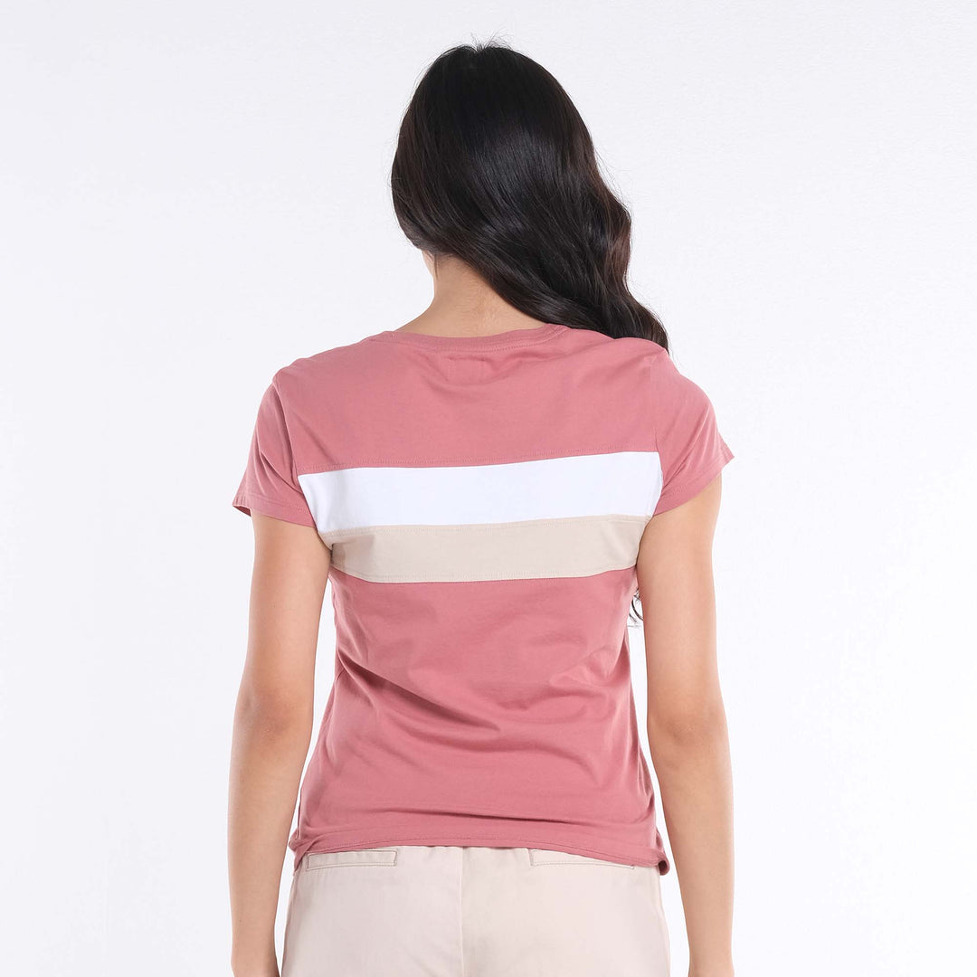 LEE LADIES ROUND NECK PANEL TEE