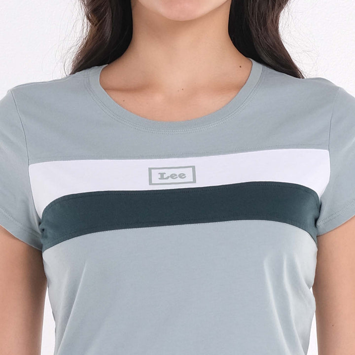 LEE LADIES ROUND NECK PANEL TEE