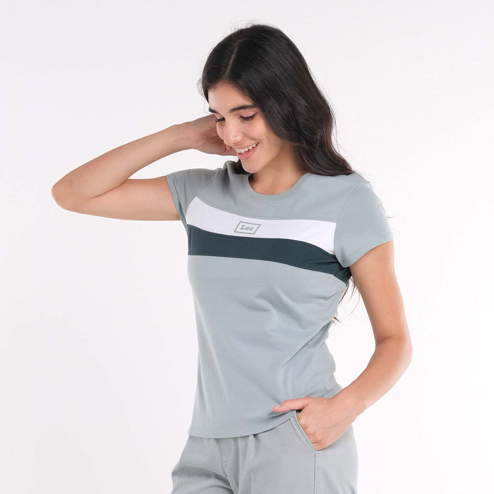 LEE LADIES ROUND NECK PANEL TEE