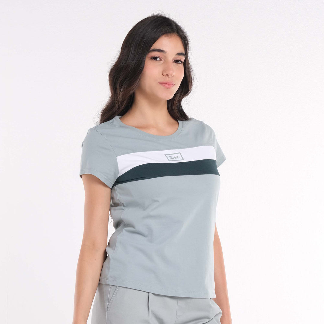 LEE LADIES ROUND NECK PANEL TEE