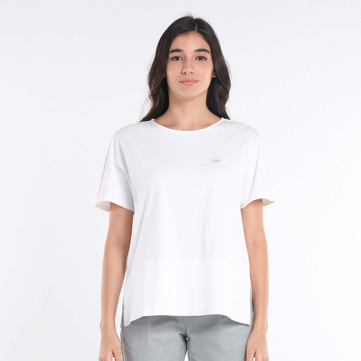 LEE LADIES LOGO SCRIPT LOOSE TOP WITH SIDE SLIT