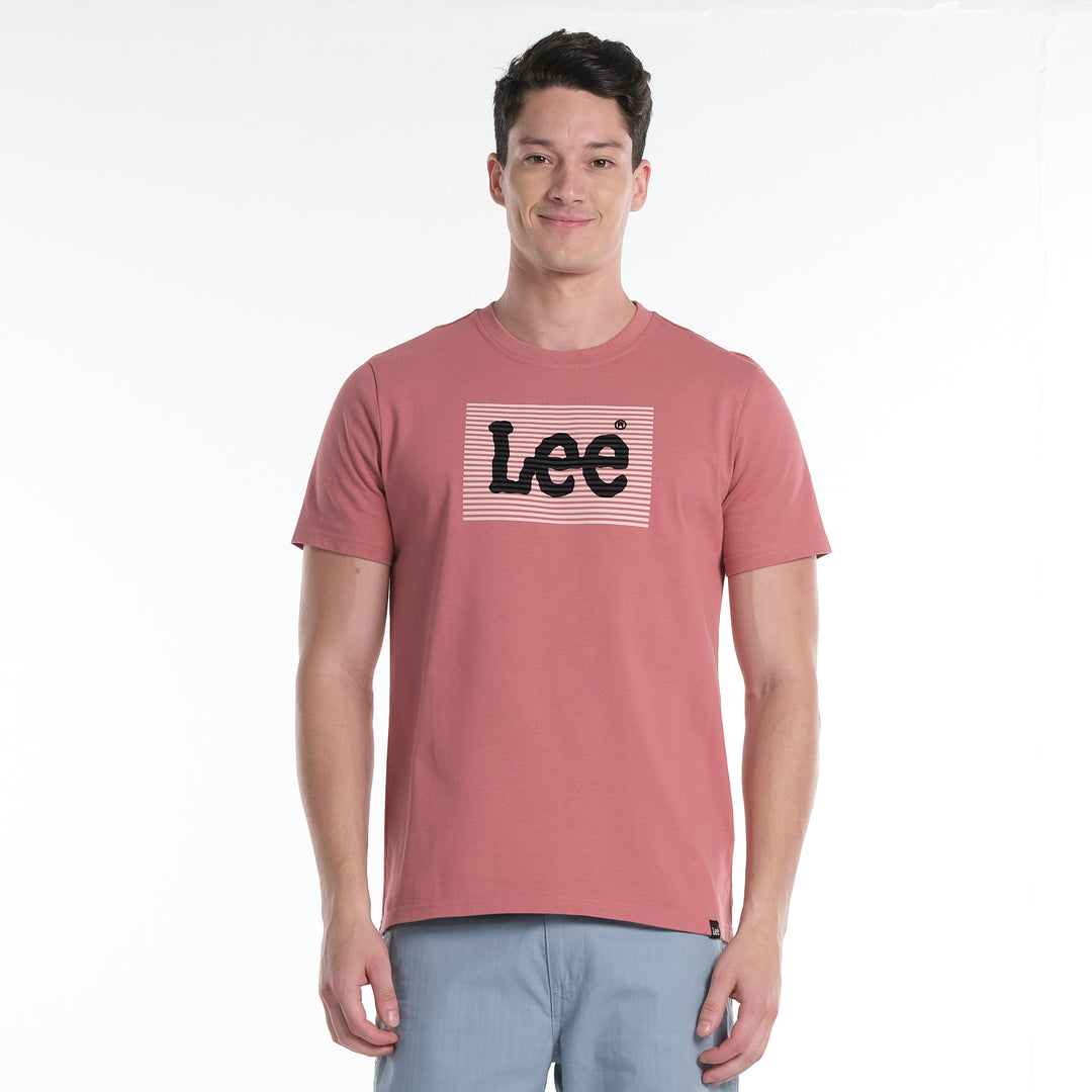 LEE MEN'S ROUNDNECK TEE WITH FLOCK PRINTED LOGO