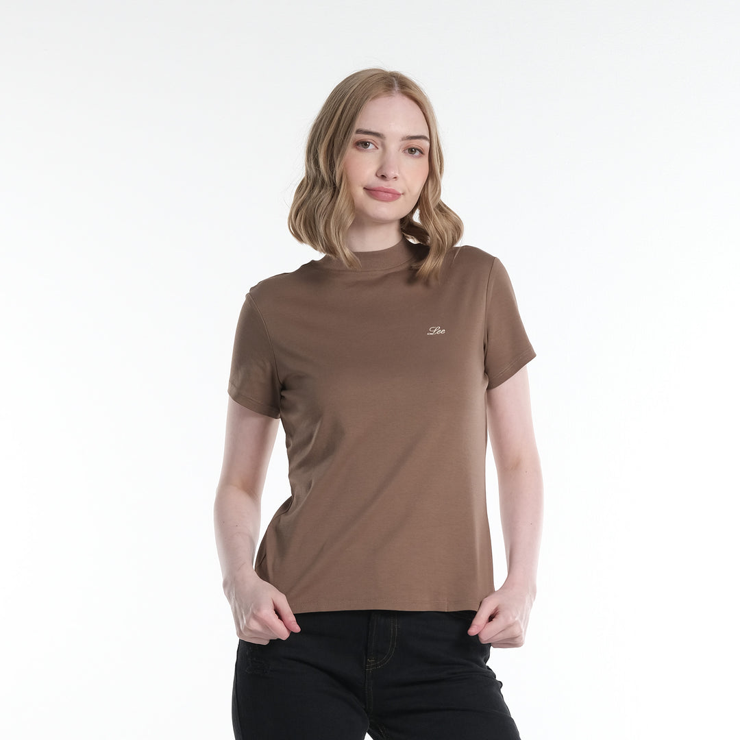 LEE LADIES HIGH NECK WITH SMALL LOGO TEE
