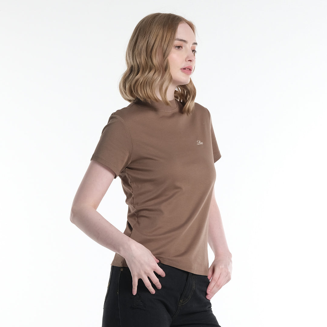 LEE LADIES HIGH NECK WITH SMALL LOGO TEE