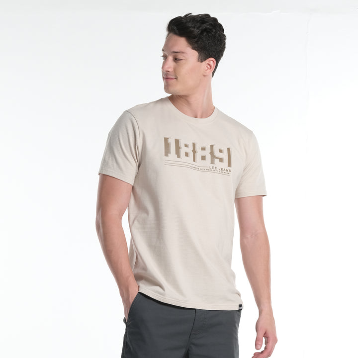 LEE MENS ROUND NECK EMBOSSED LOGO TEE