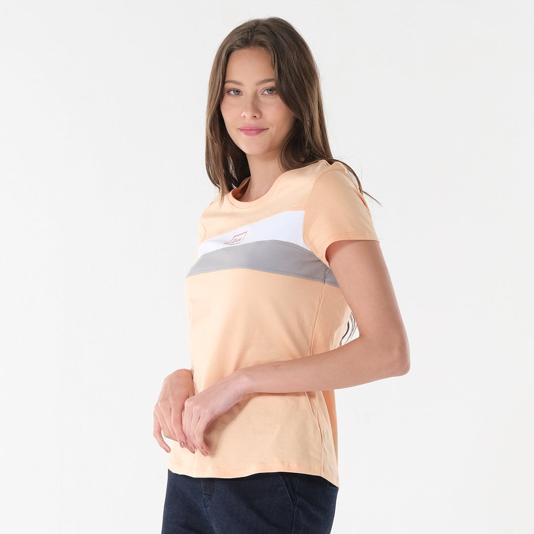LEE LADIES ROUND NECK PANEL TEE