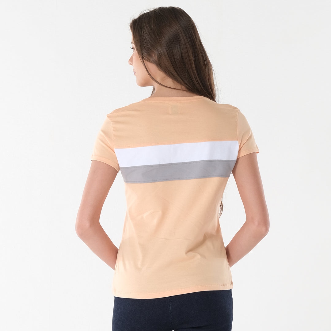 LEE LADIES ROUND NECK PANEL TEE