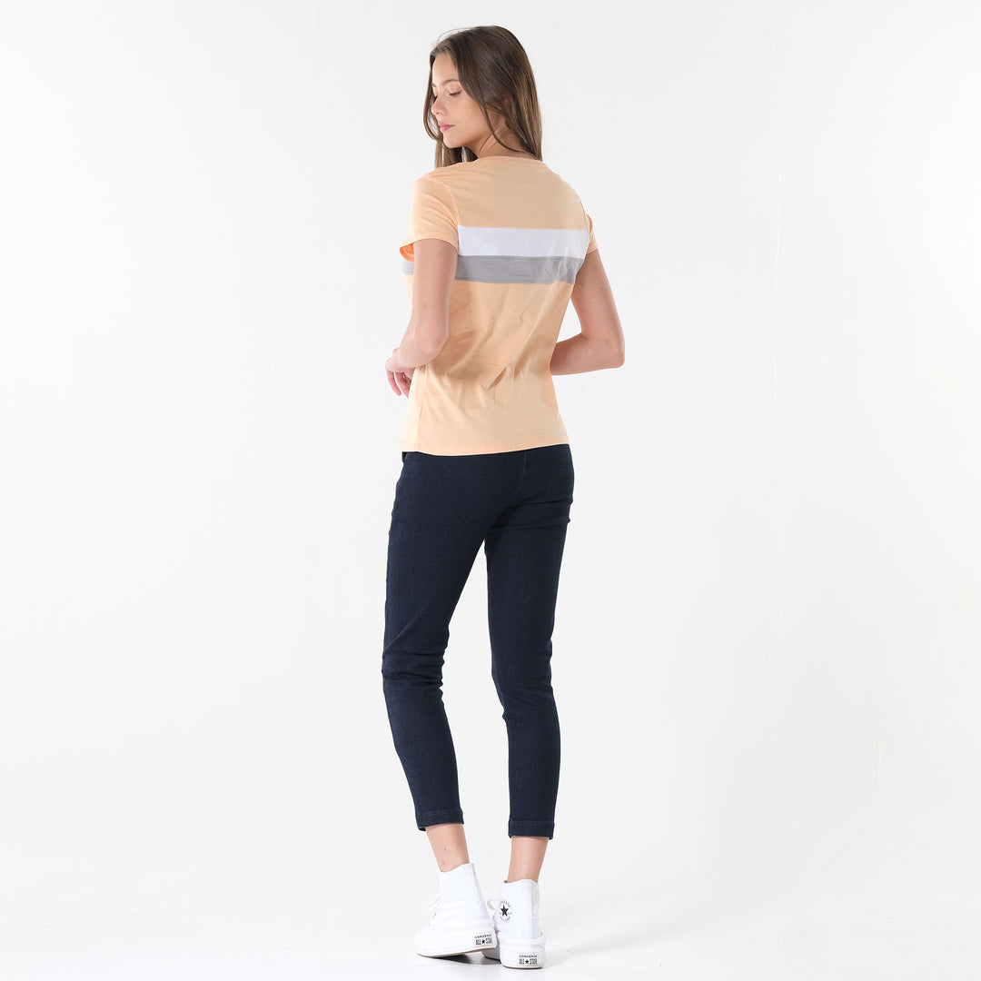 LEE LADIES ROUND NECK PANEL TEE
