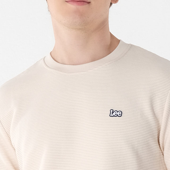 Lee Men's Ottoman Round Neck Tee with Small Logo Patch