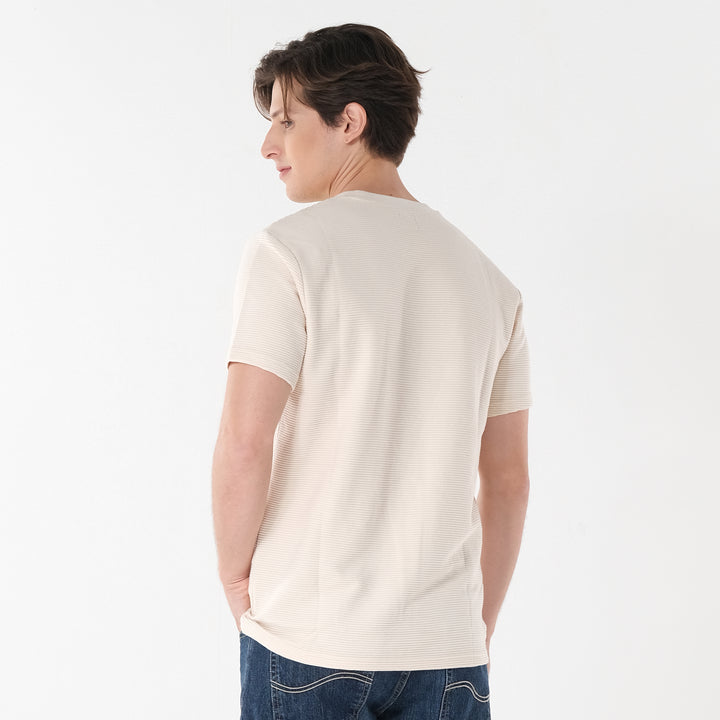 Lee Men's Ottoman Round Neck Tee with Small Logo Patch