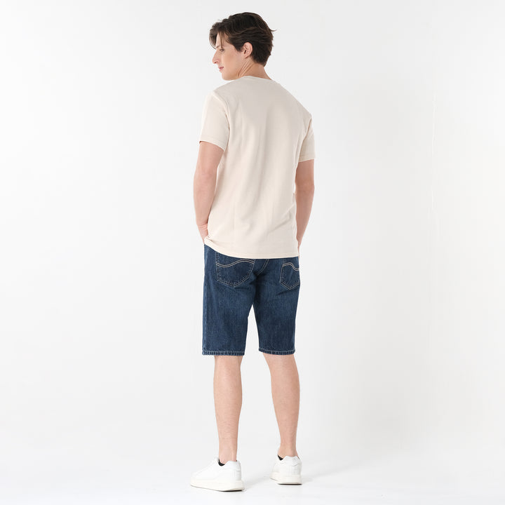 Lee Men's Ottoman Round Neck Tee with Small Logo Patch