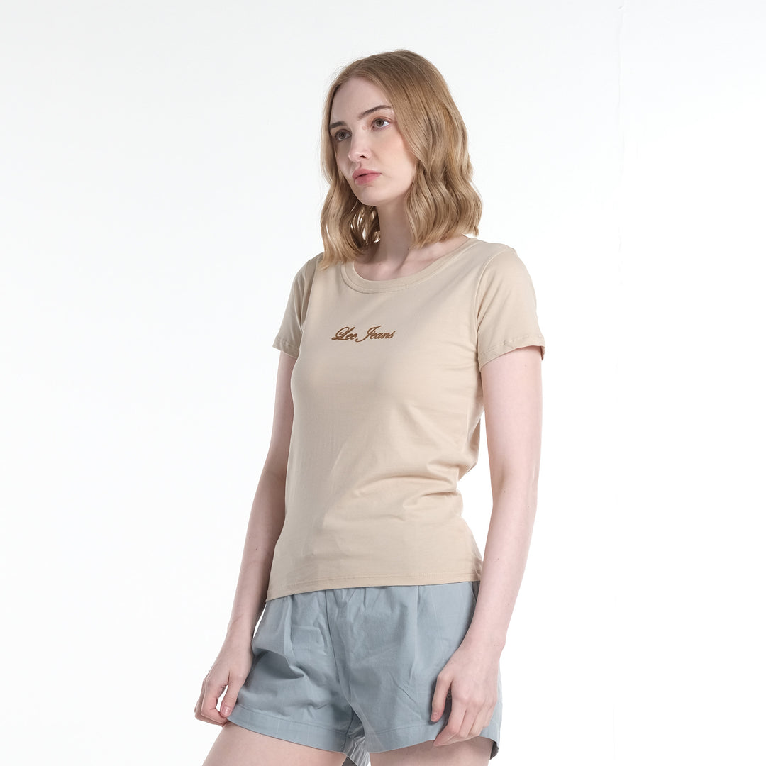 LEE LADIES RELAXED FIT LEE LOGO SCRIPT ROUNDNECK TEE